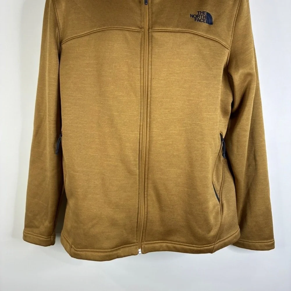 The‎ North Face Men's Fleece Lined Jacket Camel Tan Full Zip Logo Large -READ